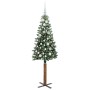 Árbol de Navidad Delgado con 150 LED con soporte Verde y 150 cm