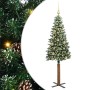 Árbol de Navidad Delgado con 150 LED con soporte Verde y 150 cm