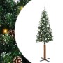 Árbol de Navidad Delgado con 150 LED con soporte Verde y 150 cm