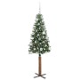 Árbol de Navidad Delgado con 150 LED con soporte Verde y 150 cm