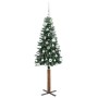 Árbol de Navidad Delgado con 150 LED con soporte Verde y 150 cm