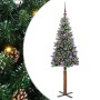 Árbol de Navidad Delgado con 150 LED con soporte Verde y 150 cm