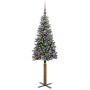 Árbol de Navidad Delgado con 150 LED con soporte Verde y 150 cm