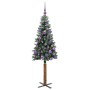 Árbol de Navidad Delgado con 150 LED con soporte Verde y 150 cm