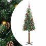 Árbol de Navidad Delgado con 150 LED con soporte Verde y 150 cm