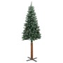 Árbol de Navidad Delgado con 150 LED con soporte Verde y 150 cm