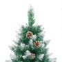 Árbol de Navidad Delgado con 300 LED con soporte Verde y 180 cm