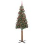 Árbol de Navidad Delgado con 300 LED con soporte Verde y 180 cm