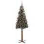 Árbol de Navidad Delgado con 300 LED con soporte Verde y 180 cm