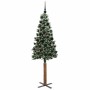 Árbol de Navidad Delgado con 300 LED con soporte Verde y 180 cm