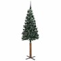 Árbol de Navidad Delgado con 300 LED con soporte Verde y 180 cm