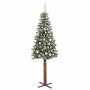Árbol de Navidad Delgado con 300 LED con soporte Verde y 180 cm