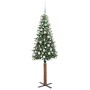 Árbol de Navidad Delgado con 300 LED con soporte Verde y 180 cm