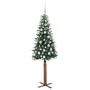 Árbol de Navidad Delgado con 300 LED con soporte Verde y 180 cm