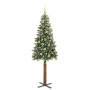 Árbol de Navidad Delgado con 300 LED con soporte Verde y 180 cm