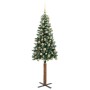 Árbol de Navidad Delgado con 300 LED con soporte Verde y 180 cm