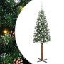 Árbol de Navidad Delgado con 300 LED con soporte Verde y 180 cm