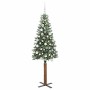 Árbol de Navidad Delgado con 300 LED con soporte Verde y 180 cm