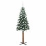 Árbol de Navidad Delgado con 300 LED con soporte Verde y 180 cm