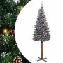 Árbol de Navidad Delgado con 300 LED con soporte Verde y 180 cm