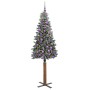 Árbol de Navidad Delgado con 300 LED con soporte Verde y 180 cm