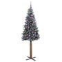 Árbol de Navidad Delgado con 300 LED con soporte Verde y 180 cm