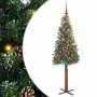 Árbol de Navidad Delgado con 300 LED con soporte Verde y 180 cm