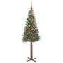 Árbol de Navidad Delgado con 300 LED con soporte Verde y 180 cm