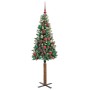 Árbol de Navidad Delgado con 300 LED con soporte Verde y 180 cm