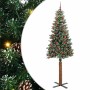 Árbol de Navidad Delgado con 300 LED con soporte Verde y 210 cm