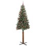 Árbol de Navidad Delgado con 300 LED con soporte Verde y 210 cm