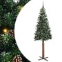 Árbol de Navidad Delgado con 300 LED con soporte Verde y 210 cm