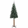 Árbol de Navidad Delgado con 300 LED con soporte Verde y 210 cm