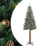 Árbol de Navidad Delgado con 300 LED con soporte Verde y 210 cm