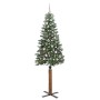 Árbol de Navidad Delgado con 300 LED con soporte Verde y 210 cm