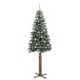 Árbol de Navidad Delgado con 300 LED con soporte Verde y 210 cm