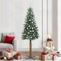 Árbol de Navidad Delgado con 300 LED con soporte Verde y 210 cm