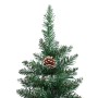Árbol de Navidad Delgado con 300 LED con soporte Verde y 210 cm