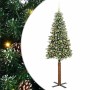 Árbol de Navidad Delgado con 300 LED con soporte Verde y 210 cm