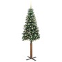 Árbol de Navidad Delgado con 300 LED con soporte Verde y 210 cm