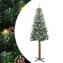 Árbol de Navidad Delgado con 300 LED con soporte Verde y 210 cm