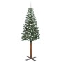 Árbol de Navidad Delgado con 300 LED con soporte Verde y 210 cm
