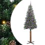 Árbol de Navidad Delgado con 300 LED con soporte Verde y 210 cm