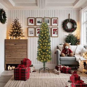 Árbol de Navidad artificial Verde 180 cm PVC, Acero y Plástico