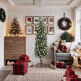 Árbol de Navidad artificial Verde 180 cm PVC, Acero y Plástico