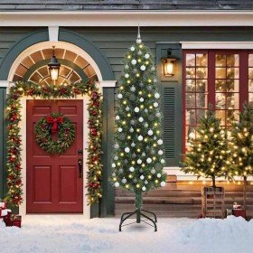 Árbol de Navidad artificial Verde 210 cm PVC, Acero y Plástico