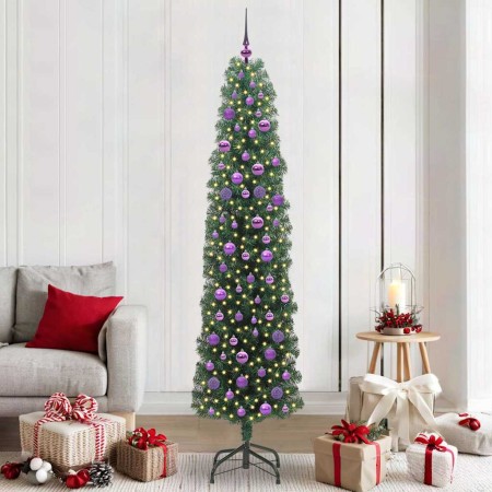 Árbol de Navidad artificial Verde 210 cm PVC, Acero y Plástico
