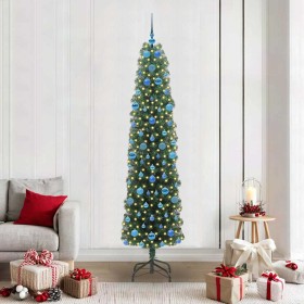 Árbol de Navidad artificial Verde 210 cm PVC, Acero y Plástico