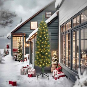 Árbol de Navidad artificial Verde 240 cm PVC, Acero y Plástico