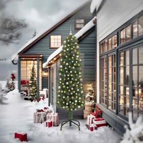 Árbol de Navidad artificial Verde 240 cm PVC, Acero y Plástico